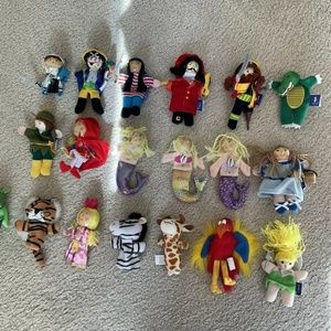 Lot 17 Finger Puppets Felt Fur